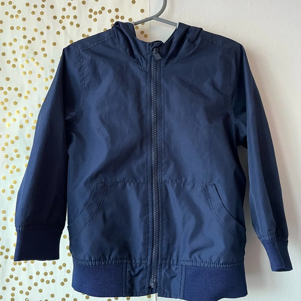 Old Navy Navy Spring/Fall Mid-weight Fleece Lined Nylon Jacket size 3T